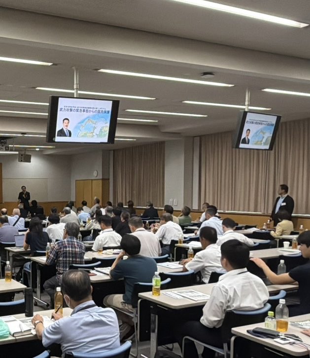 Image for the Tweet beginning: 【「綺麗事ではない。もし武力攻撃を受けたら、国民の命をどう守るのか？」】
#日本CBRNE学会 （顧問）・ #NBCR対策推進機構 （会長）　共同シンポジウムに登壇。講師は濱口和久氏、小泉悠氏、岩田清文氏、そして佐藤正久の4名。 