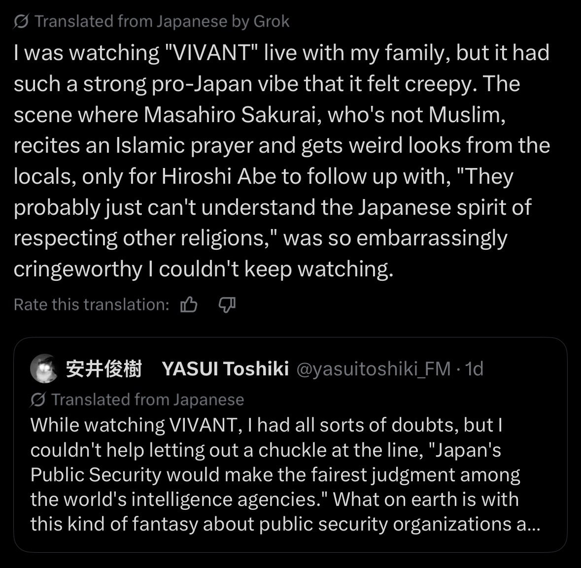 misumikoto's tweet photo. in light of the new season of vivant…… my sincerest apologies to all the vivant enjoyers on my tl, but this is precisely the moment i dropped the drama 😭 LMAOOO (loved the camels though) https://t.co/e8ksuXKh3b