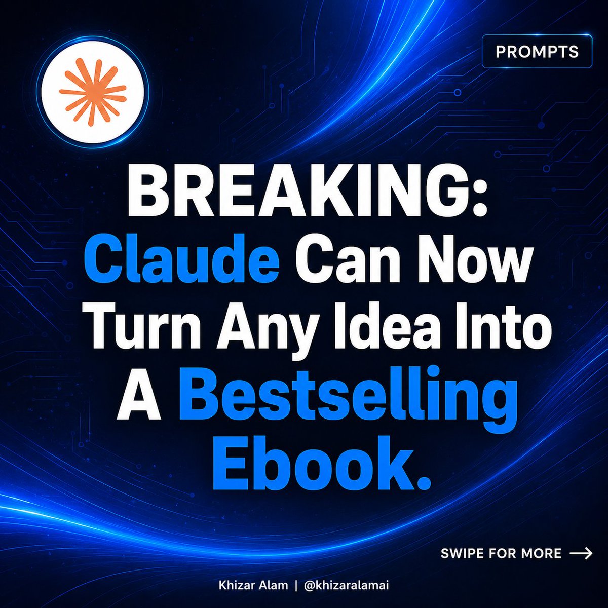KhizarAlamAI's tweet photo. Claude can basically ghostwrite your ebook now. Here are 5 prompts to take you from idea → published book 🧵" https://t.co/J3wcEqvK6a