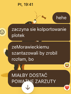 WojciechMucha's tweet photo. Ciężką (umysłowo) artylerię wytoczył PiS przeciwko Mateuszowi Morawieckiemu. 

Właśnie w Telewizji Republika Jacek Kurski stwierdził, że "Morawiecki ma problemy z prawem", więc na zlecenie Tuska musiał rozbić PiS (skrin 1)

To o tyle zabawne, że ten spin o rzekomych problemach MM wciskano dziennikarzom od kilku dni i już w piątek zastanawialiśmy się, którą dziurą wylezie (skrin 2). 

Nie wylazło, bo za grubymi nićmi szyte, więc musiał to Kura zacząć rozpylać. 

W drodze do samozagłady życzę PiS-owi powodzenia.