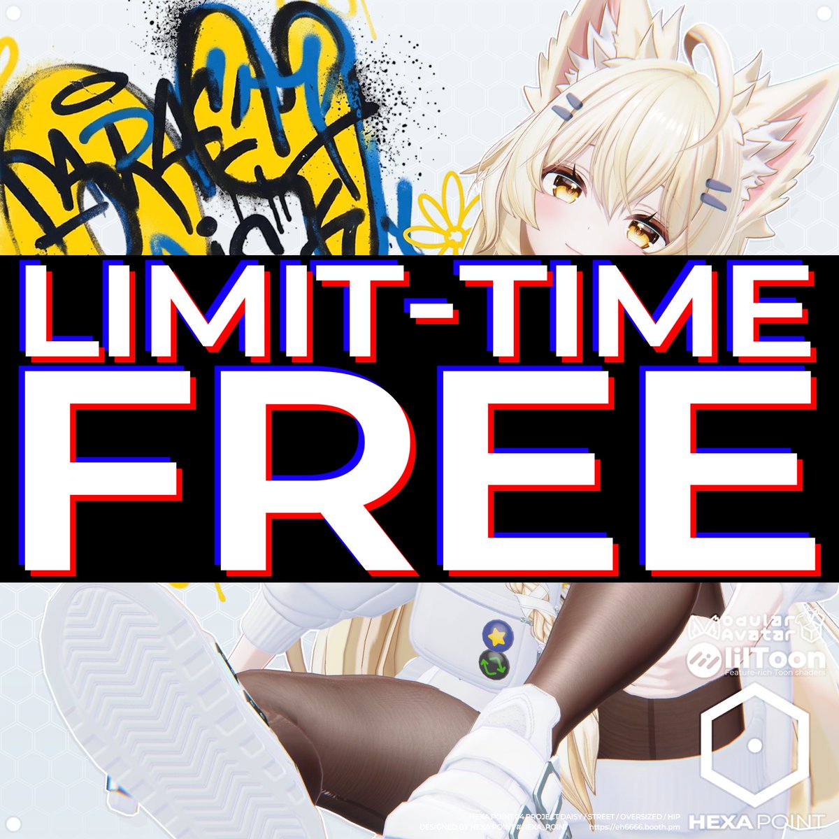 HEXA_POINT_'s tweet photo. ⬡• HEXA POINT
新作3D衣装「DAISY (デイジー)」販売開始！🌼👟
🎁 本日21:00まで【期間限定 無料配布中】✨
⏰ ~7/26(日) 21:00(JST)まで！
※ 21:00以降は発売記念50%OFFセール開催 (~2026年 8月 2日まで / 1,200円 ➔ 600円) https://t.co/8LKoXA1peo
