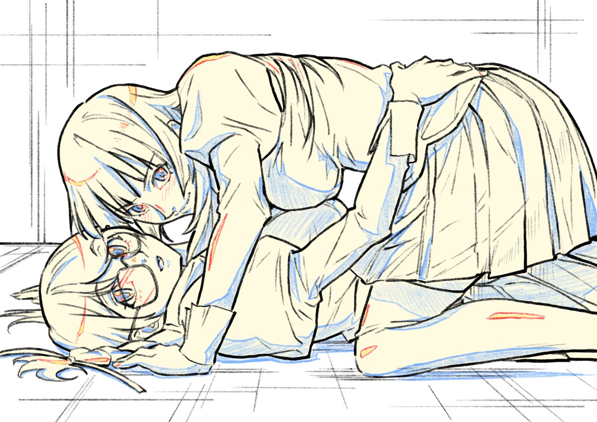 Takku_2018's tweet photo. 押し倒しその２
#化物語 https://t.co/tNNawxyzho