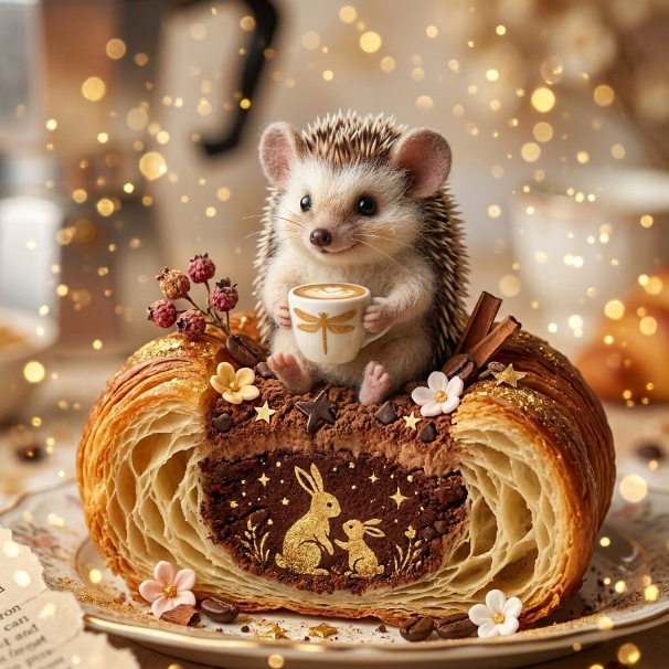 TanithLow245861's tweet photo. Time for a tiny sweet breakfast💖
#BreakfastArt #Aiart #Breakfast #CoffeeArt #GoodMorning #Hedgehog https://t.co/GNbQJ2a8pF