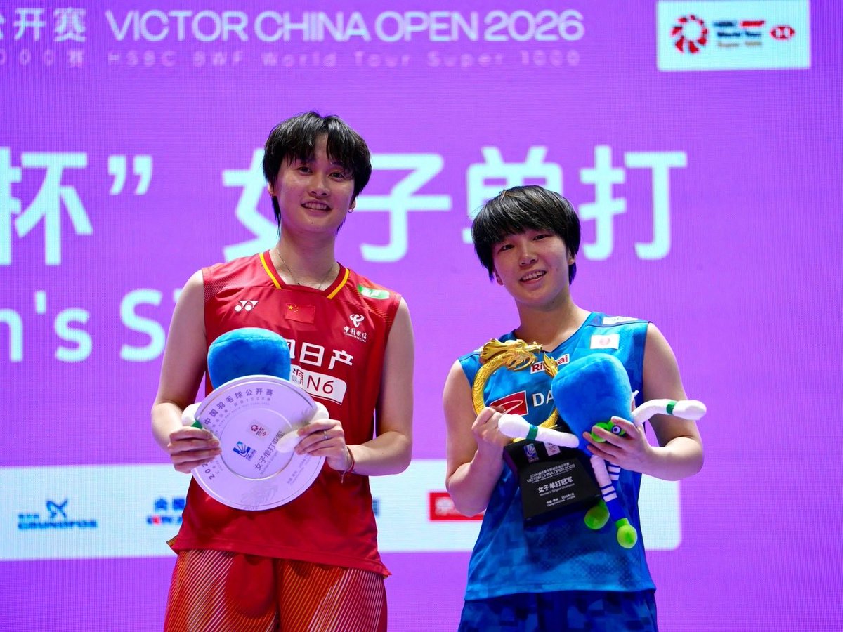 saishunkan_bd's tweet photo. /／
📣 中国オープン2026🇨🇳試合結果
\＼

🏸女子シングルス決勝戦🏸
山口(世界ランク3位)VS CHEN Yu Fei選手(中国🇨🇳WR4位)は2-0で勝利し見事、優勝しました。

応援ありがとうございました。
引き続き応援よろしくお願いします！🔥
#くまもと再春館製薬所バドミントンチーム https://t.co/UZbuNHEVgD