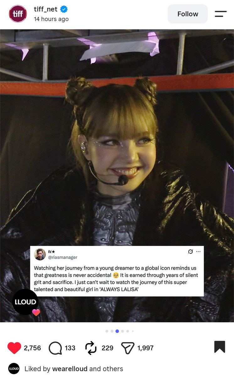 riasmanager's tweet photo. Debuting at TIFF and getting liked by LLOUD is crazy to me. What a life! 😹🥳 https://t.co/wzel1KVCmi