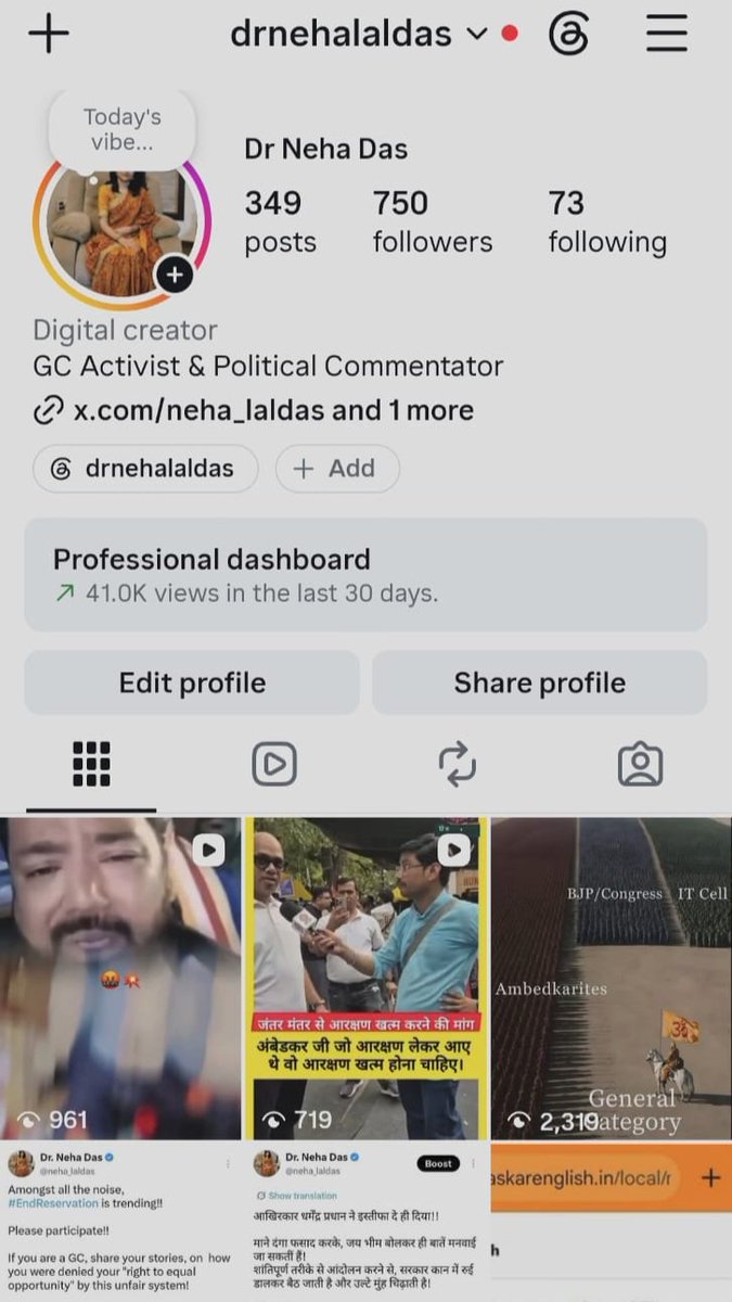 neha_laldas's tweet photo. Let's take our fight against fake atrocity narratives and reservation, to Facebook &amp; Instagram.

Follow and strengthen our voices🙏 https://t.co/IeHxkawuYx