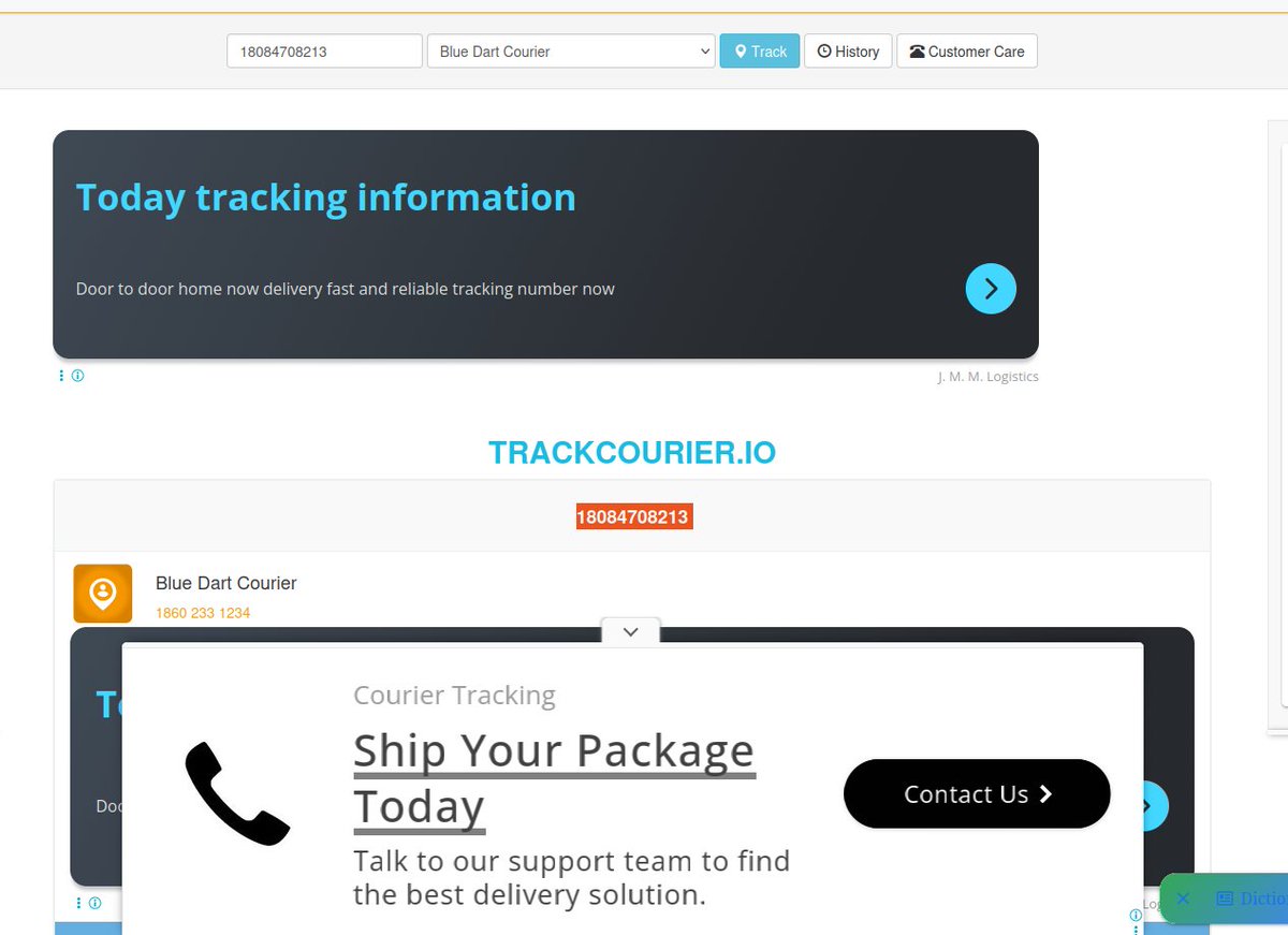 sufianbadar1's tweet photo. @BlueDart_ Dear Sir, I was tracking the courier and finally I called on the given number and call was fraud. Unfortunately, frauder hacked my account and deducted Rs. 6000 only. Tracking ID 18084708213, this is the front page of the bluedart https://t.co/nx0JVlvJpJ