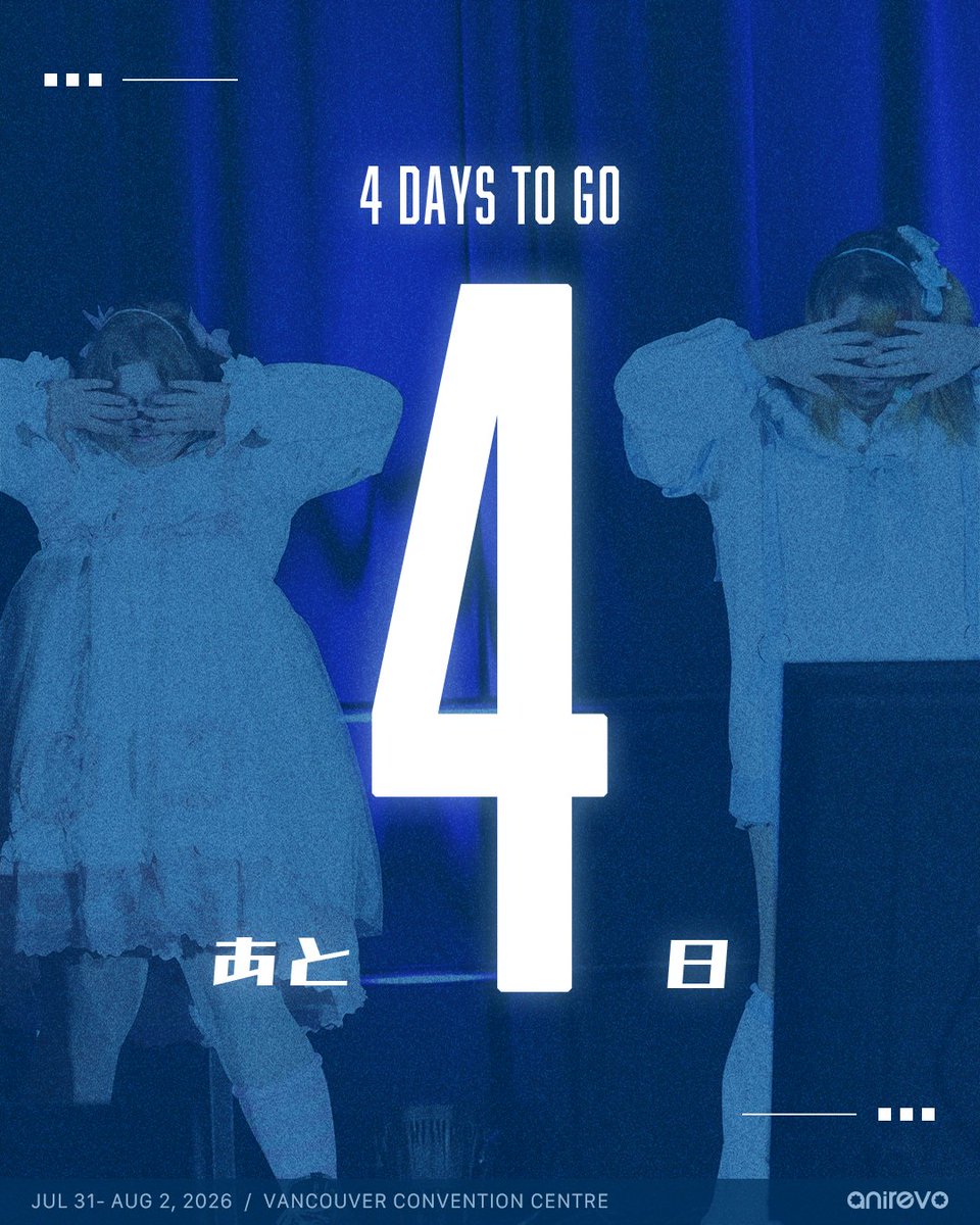 AnimeRevCanada's tweet photo. 🗓️T-4 Days #ARV2026 #Countdown

Don't forget to check out our programming schedule and plan your trip with our Anirevo Guide app!📱😉

Each day has special events, make sure you're aware of the specific rules for entry!

~あと4日 https://t.co/zR6m1fHcHe