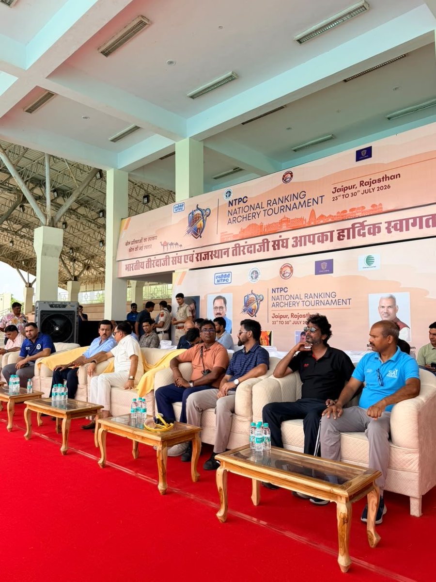 Virend_Sachdeva's tweet photo. Delighted to attend the Prize Distribution Ceremony of the NTPC National Ranking Archery Tournament (NRAT) 2026 in Jaipur.

It was an honour to be joined by Hon’ble Rajasthan Cabinet Minister and Olympic medalist Col. @Ra_THORe Ji on this special occasion. 
Congratulations to all the winners and runners-up for their outstanding performances and dedication.

Under the visionary leadership of Hon’ble Prime Minister Shri @narendramodi Ji, the Central Government continues to strengthen India’s sporting ecosystem by empowering young athletes and creating greater opportunities for them to excel. 
Tournaments like NRAT play a vital role in identifying and nurturing the next generation of archery champions.

#IndianArchery #NTPC #NRAT2026