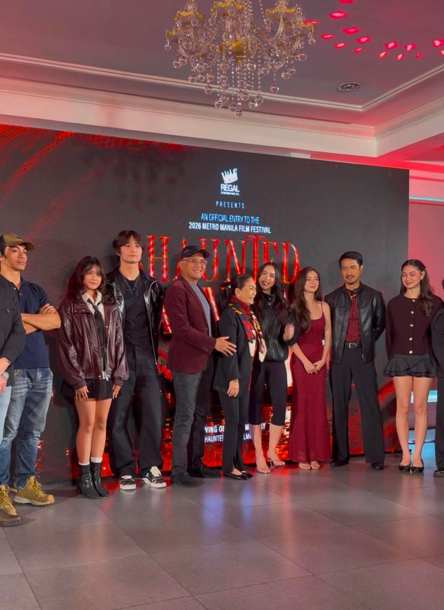 Push_Alerts's tweet photo. Regal Entertainment unveiled the cast of their 2026 MMFF official entry Haunted Carnival this afternoon. The cast was led by the Diamond Star Maricel Soriano, John Arcilla, Julia Barretto, Fyang Smith, RK Bagatsing, Joaquin Arce, Charlie Fleming, Celyn David, and James Reid. https://t.co/QB9tbRnX8w