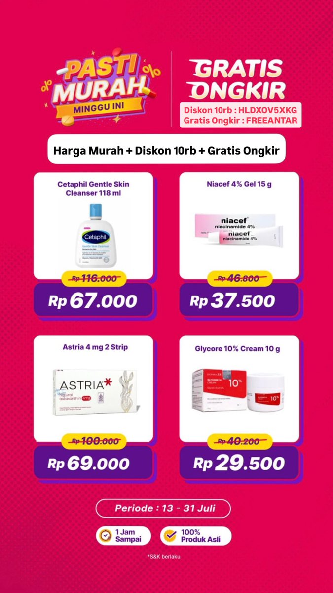 dwsafitriii's tweet photo. Beli Produk Favorit di @Halodoc karena :
 
• Harga LEBIH MURAH ✅
• 100% Produk ASLI ✅
• Tambahan Diskon 10K ✅
• Gratis Ongkir ✅

Masukan kode ini untuk tambahan diskon ya 🥳
HLDXOV5XKG : Tambahan Diskon 10rb 
FREEANTAR : Untuk Gratis Ongkir hingga 23rb https://t.co/2VdTrVXNAi