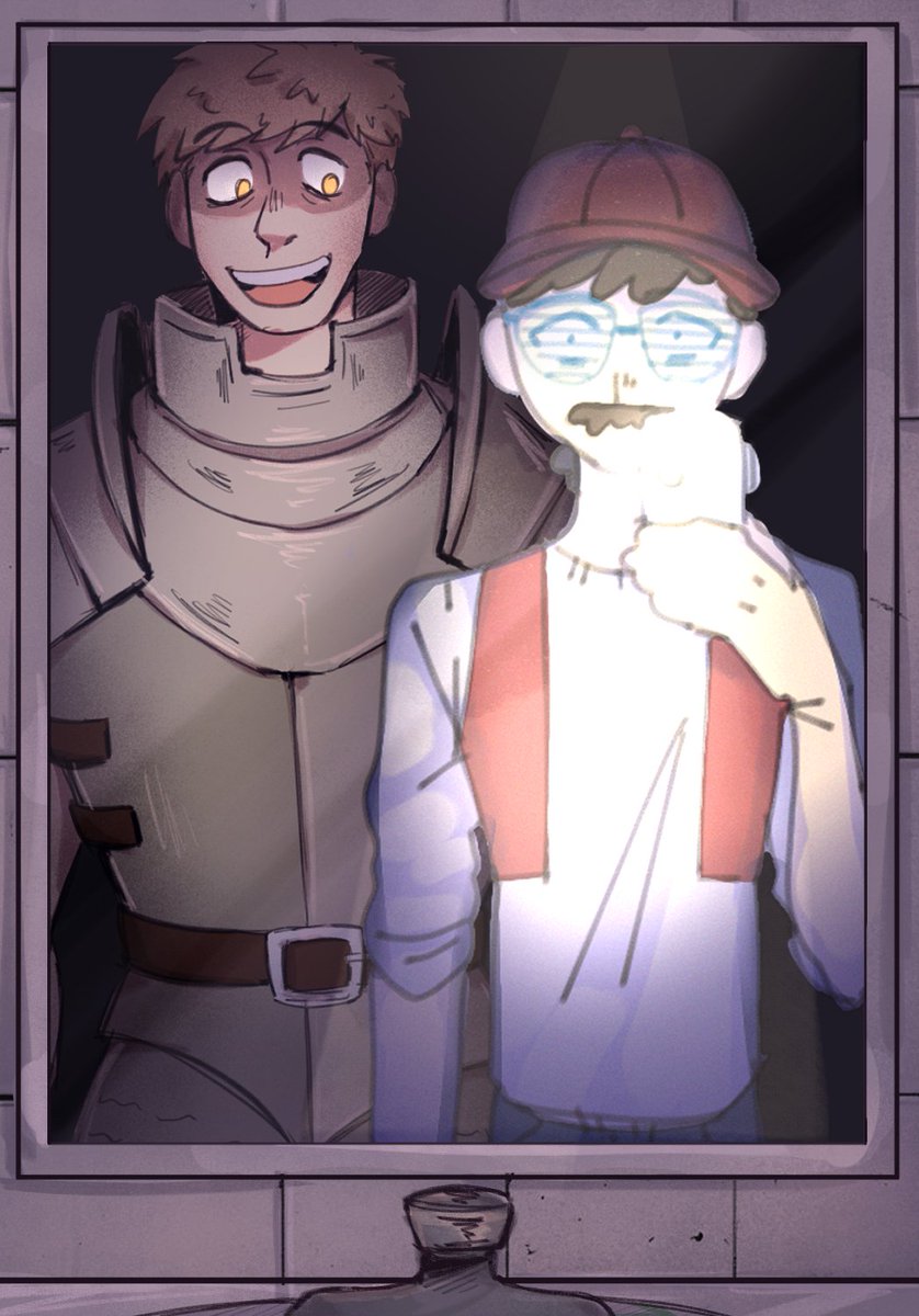 RedKitsuke's tweet photo. i did my autistic boyfriend..... and rasher did Don Toño what is this omfg 

rasher im gonna explode u we have to do another

#laios #dungeonmeshi #FNAFHS #artcollab #collab https://t.co/o2wJpandCg