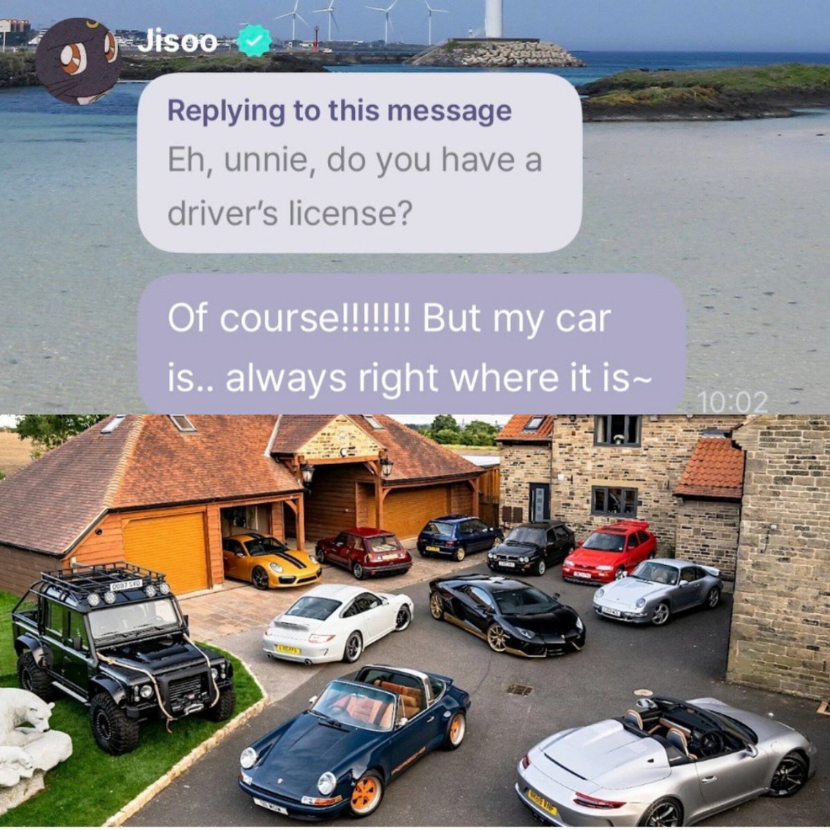 sooyaland103's tweet photo. _Do you have driver's license? 

🐰: my car is always right where it is😭 https://t.co/5b1gakRqdm