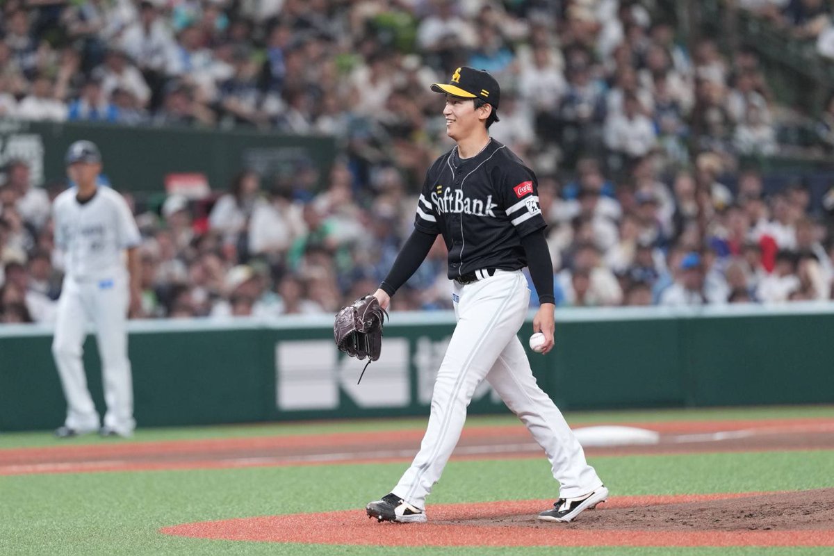 takafullc2's tweet photo. 【1軍】

前田悠伍投手は6回無失点！

3安打、5三振、3四死球という内容でした！

8勝目の権利を手にし、7回からはロベルト・オスナ投手が登板しています！ https://t.co/KvpsuC7hK9