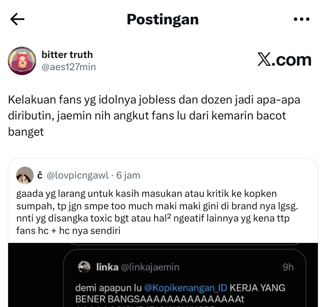 nekourora's tweet photo. tolong lebih bijak kalo pake ava/usn jaemin. jaga ketikan dan stop ikut campur hal di luar jm. yg kena imbas bukan lu, tapi jaemin. y'all know he's always treated like a punching bag and gets dragged for everything. don't make the hate train worse for him.

RNB!

@/aes127min https://t.co/KJskZTky14
