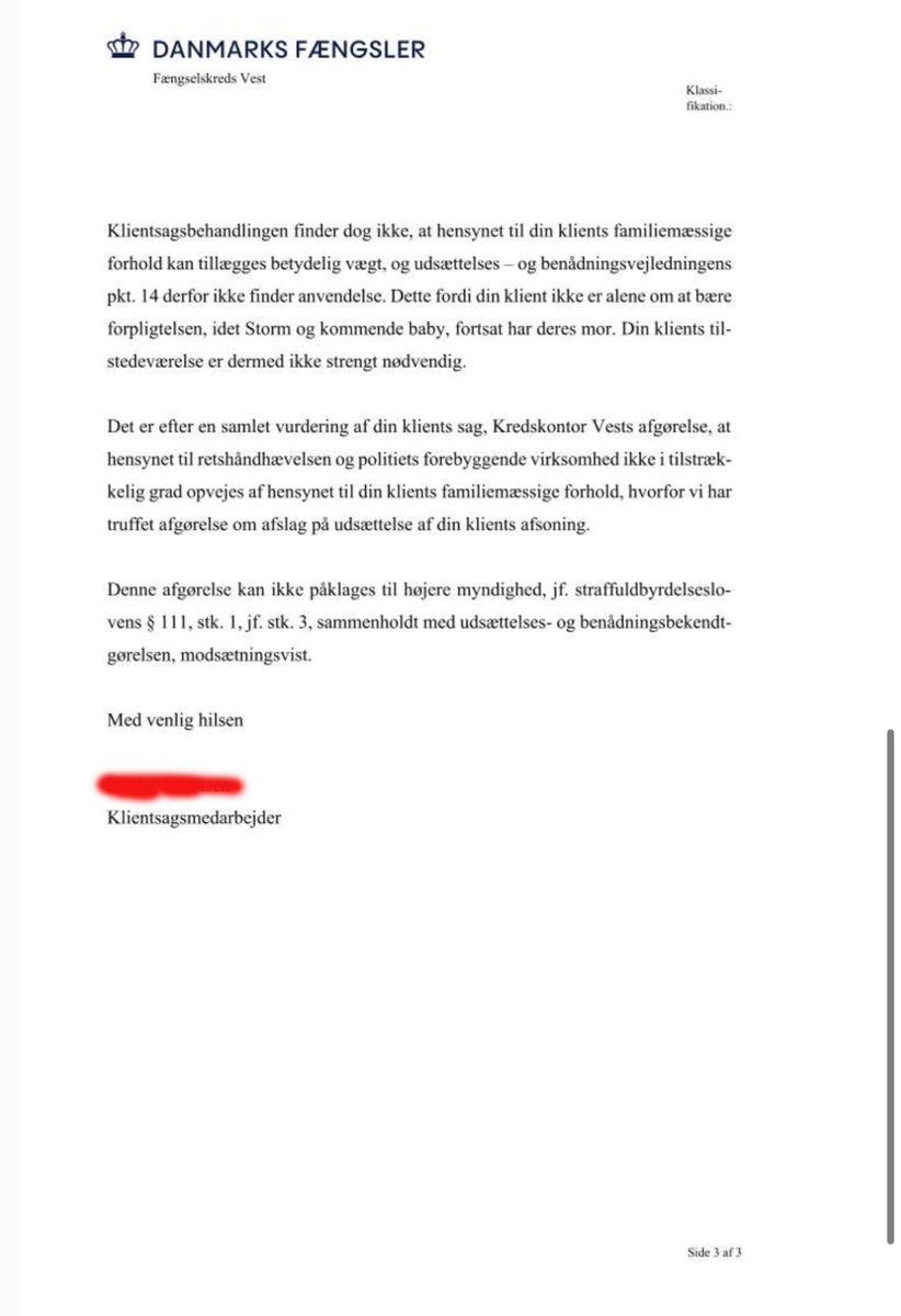 Statsstyret's tweet photo. Kent Nielsen er lige nu fængslet i en sag, som er i ankeproces til Højesteret.

Jeg har modtaget den afgørelse, som Kent Nielsen har modtaget fra Danmarks Fængsler omkring udsættelsen af hans fængsling, og den er mildest talt fyldt med fejl.

1/25

#dkpol #dkmedier #retssikkerhed https://t.co/LB58yootnu