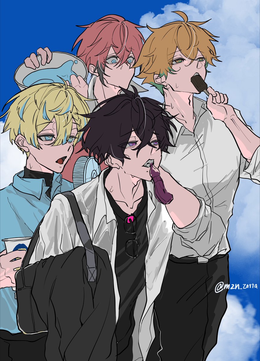mzn_zatta's tweet photo. あっつぃーーーーーー！
雑捏造絵 https://t.co/8PvKBOZuau