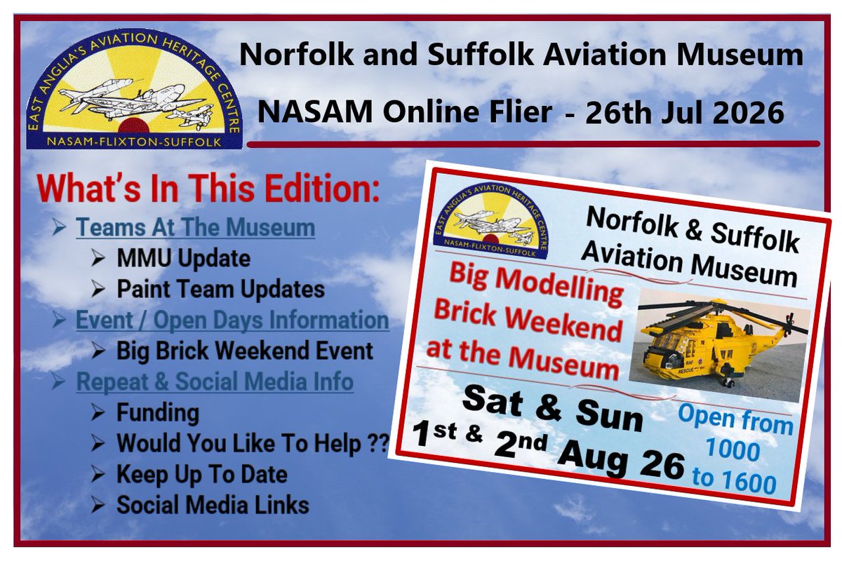 FlixtonMuseum's tweet photo. 𝗡𝗔𝗦𝗔𝗠 𝗕𝗟𝗢𝗚

𝗪𝗵𝗮𝘁’𝘀 𝗜𝗻 𝗧𝗵𝗶𝘀 𝗘𝗱𝗶𝘁𝗶𝗼𝗻
We have updates from the Model Maker and the Paint Team, and details of the next event that spans both weekend days.

➡️ For more detailed information, go direct to the blog @ https://t.co/qd7Ml9jZPb https://t.co/xC1CnfyC2b
