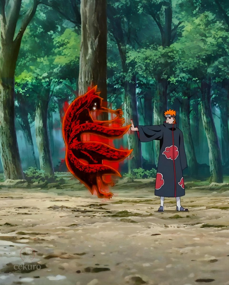 Jay_Silvatongue's tweet photo. If a tailed beast can't get to Pain with his push and pull technique, which Shinobi probably can with their own Jutsu? https://t.co/qUb1BkZWdI
