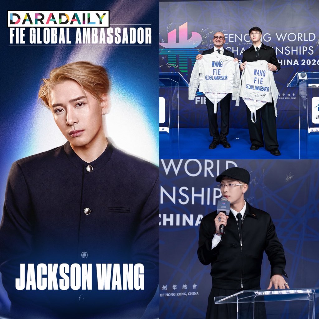 daradaily's tweet photo. สหพันธ์ฟันดาบนานาชาติ (FIE) ประกาศแต่งตั้ง “แจ็คสัน หวัง” เป็น Global Ambassador คนแรกในประวัติศาสตร์ เพื่อร่วมผลักดันกีฬาฟันดาบสู่ระดับโลกและสร้างแรงบันดาลใจให้คนรุ่นใหม่บนเส้นทางสู่โอลิมปิก LA28
.
#FIEAmbassadorJacksonWang #JacksonWang #แจ็คสันหวัง #ดาราเดลี่ #daradaily #ข่าวบันเทิง