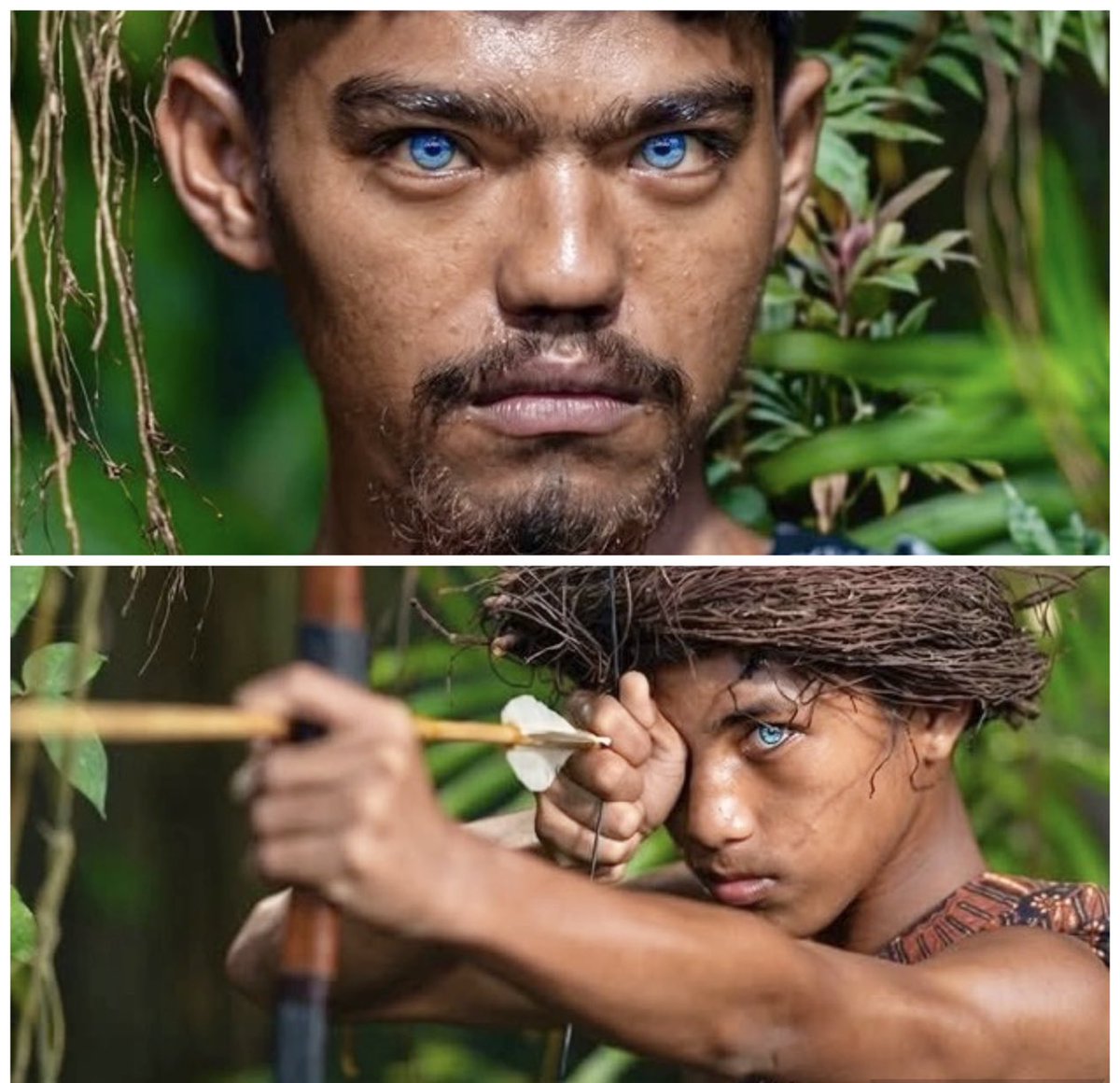 sciencegirl's tweet photo. On the Indonesian island of Sulawesi, members of the Buton community are known for a rare genetic trait that gives some individuals vivid, electric-blue eyes https://t.co/KVLovlLWvf