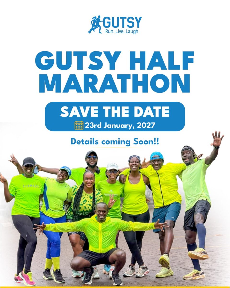 gutsybunch's tweet photo. Gutsy proudly presents the Gutsy Half Marathon, happening on Saturday, 23rd January 2027.
📅 Save the date, gather your running crew and start preparing.
More details coming!
#running #marathon https://t.co/PXAJraqGAy