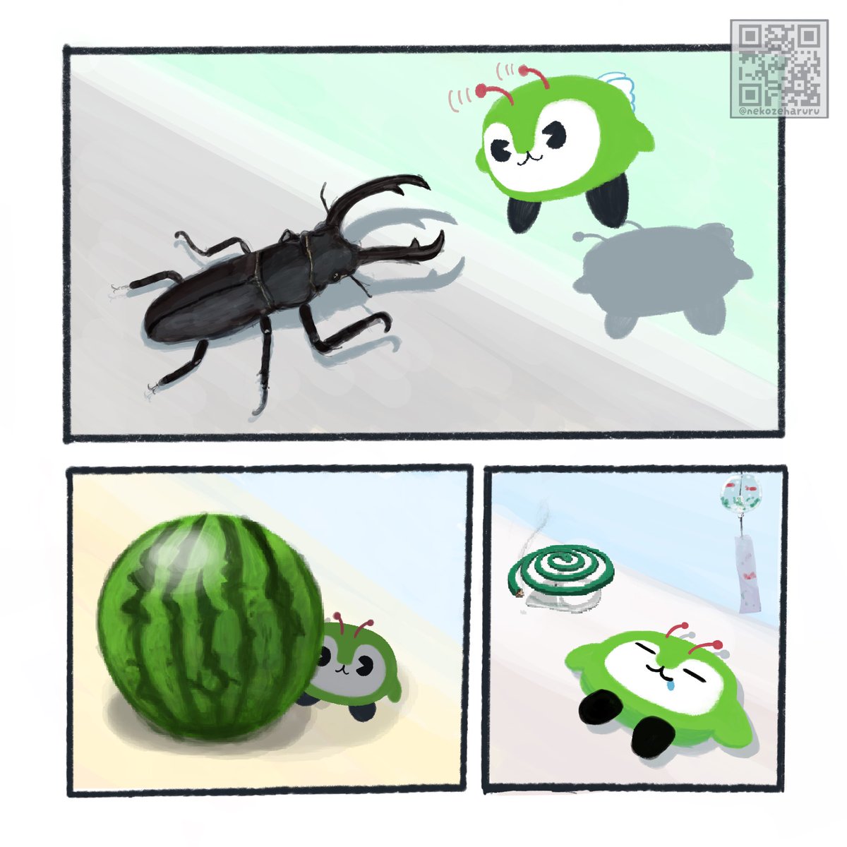 nekozeharuru's tweet photo. みんくると夏。 https://t.co/Fw3MR56W5R