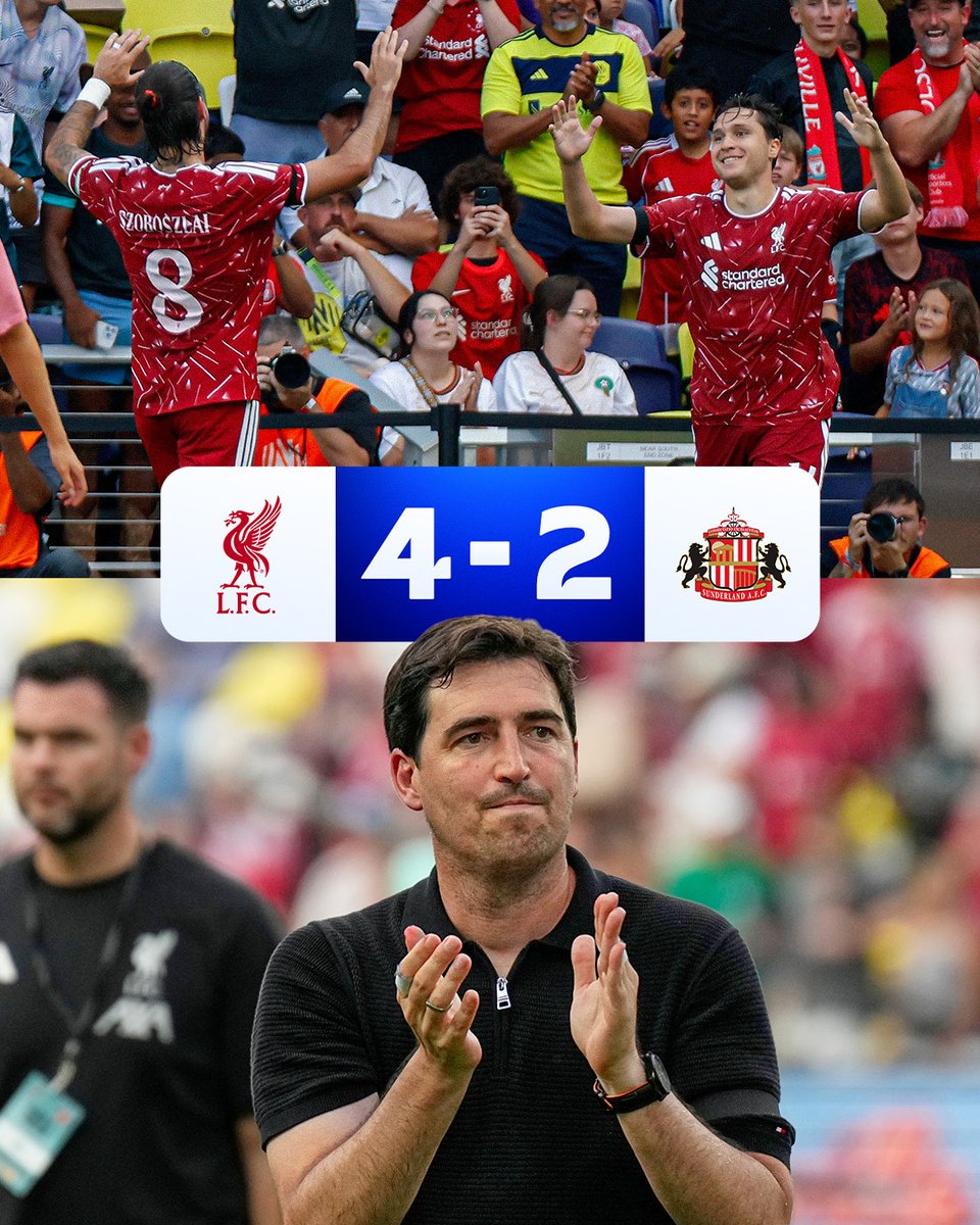 SkySportsPL's tweet photo. Andoni Iraola kicks off his Liverpool managerial career with a pre-season friendly win over Sunderland 🔴 https://t.co/z3eTIiGkQe
