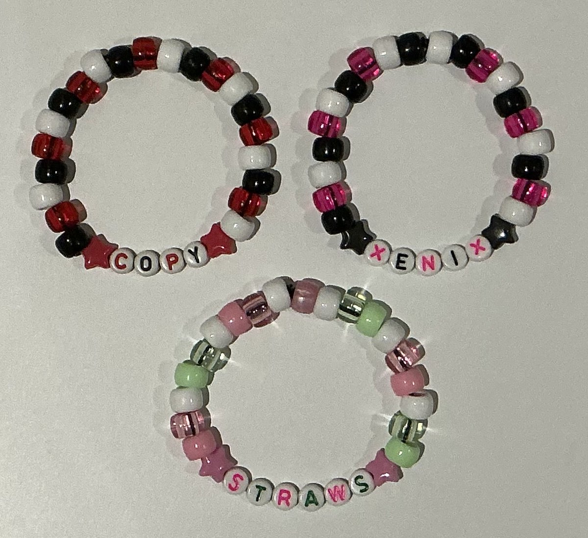 Nyxlovesichance's tweet photo. Redid the kandi for my 3 ocs !
#CopytheExploiter #XenixtheSinner #StrawstheAngel https://t.co/IK91smihqs