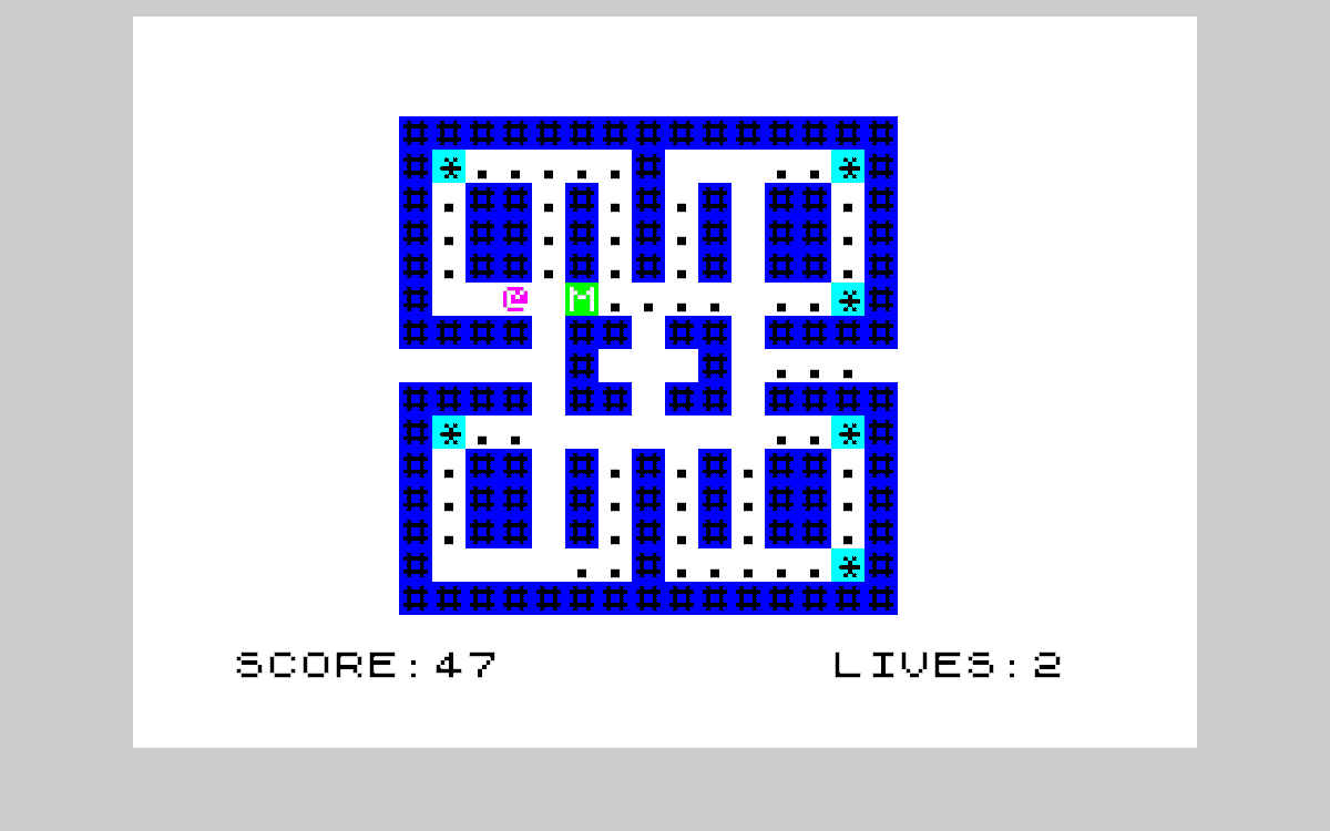 Speccy-Man (2026) by Animated ALex for ZX Spectrum. A dot-munching