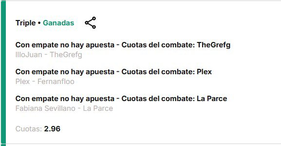 PendejoTimbero's tweet photo. Estas fueron algunas de las chirolas que pegamos hoy a la tarde en la Velada del Año.
Las hice cuando faltaban 15 minutos para la primer pelea y salieron bien.
(La Parce carreo mucho, tenia una bet muy alta y mejor boxeo que la española) https://t.co/4oEGP3SE8R