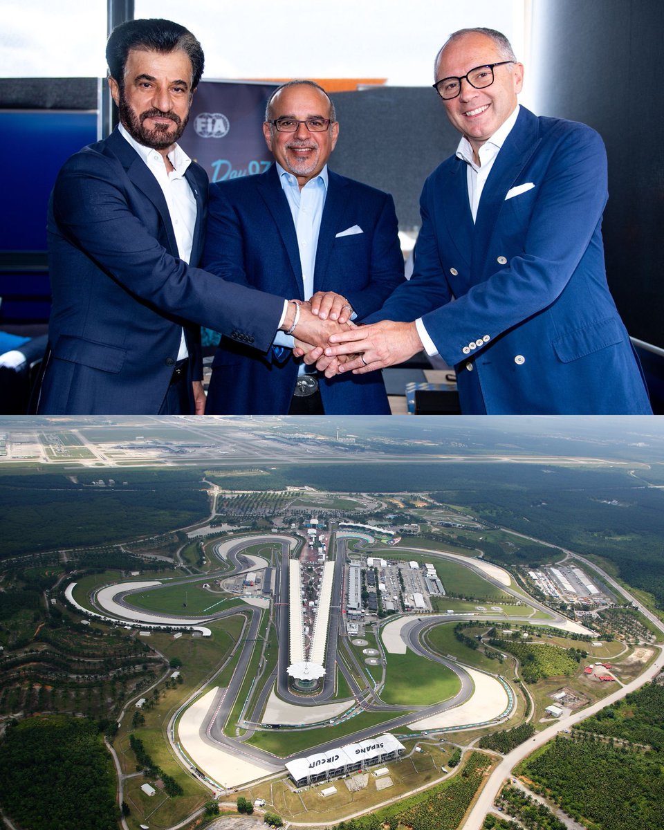 fia's tweet photo. Sepang returns! 🇲🇾

FIA and FOM confirm that Malaysia will join the 2026 calendar, as host venue for the Bahrain Grand Prix from 2–4 October 2026.

#FIA #F1 https://t.co/OfKaZxUXnv