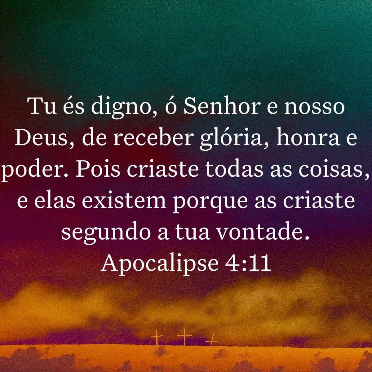 bibliaminuto's tweet photo. Tu és digno, ó Senhor e nosso Deus, de receber glória, honra e poder. Pois criaste todas as coisas, e elas existem porque as criaste segundo a tua vontade.
Apocalipse 4:11 https://t.co/rtILfxxPYV