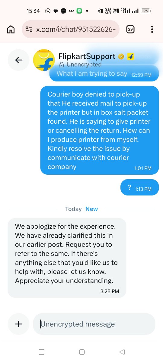 amrender_khosa's tweet photo. @flipkartsupport @Flipkart @flipkartsupport you are trying save 19000 of 5 salt packet sell. I will go cons. court of you don't ask to pick-up the parcel. Kindly see the unboxing video. And arrange a call back to me. Don't send template response to my inbox I am attaching your template. https://t.co/vS0IStNYug