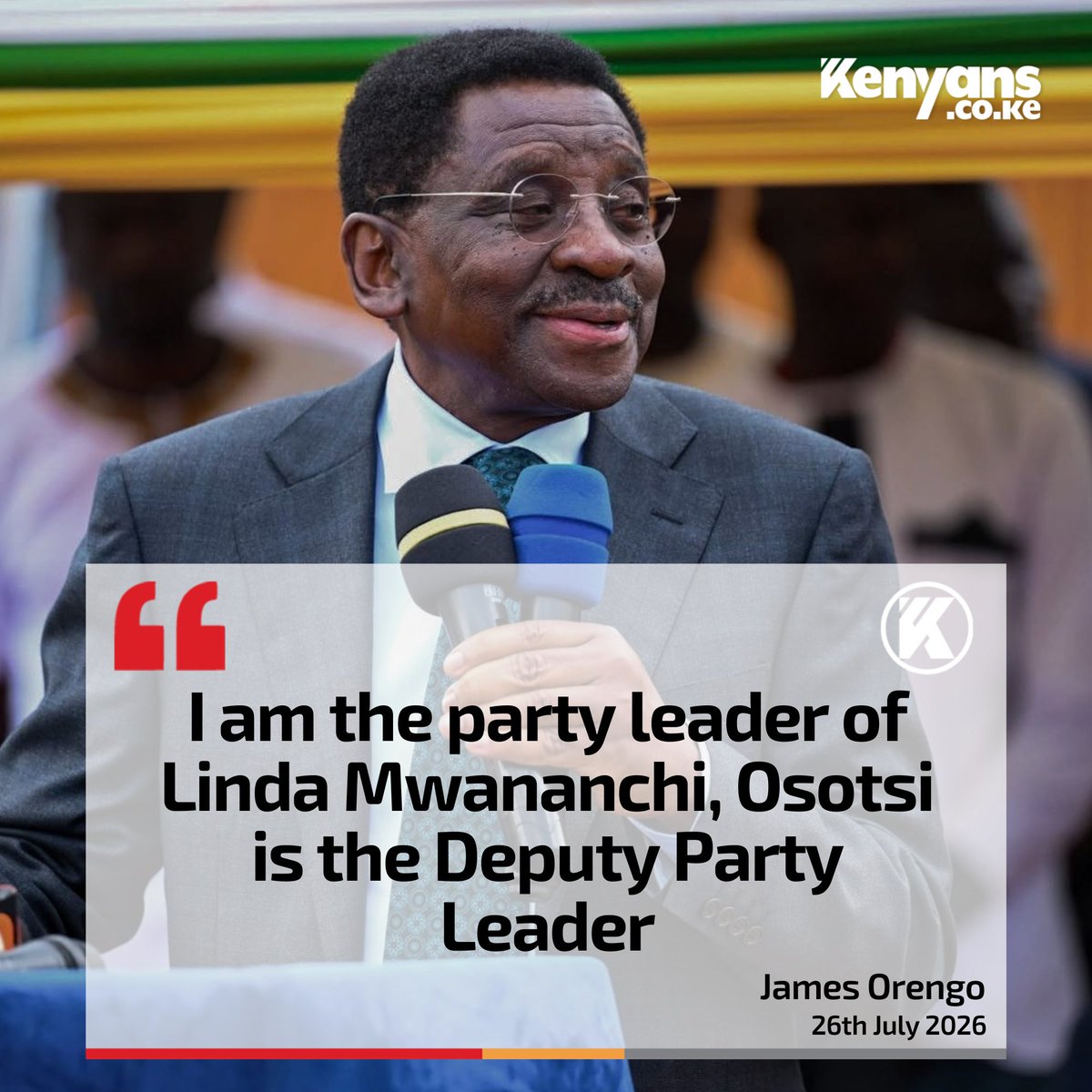 Kenyans's tweet photo. I am the party leader of Linda Mwananchi - Orengo https://t.co/lnF8Q9VtQo