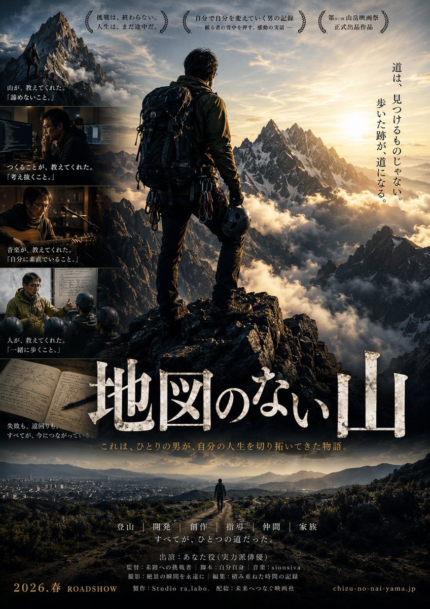 sionsiva's tweet photo. ChatGPTに、ぼくの人生を映画化してもらった。 https://t.co/fq2ecenlQ2