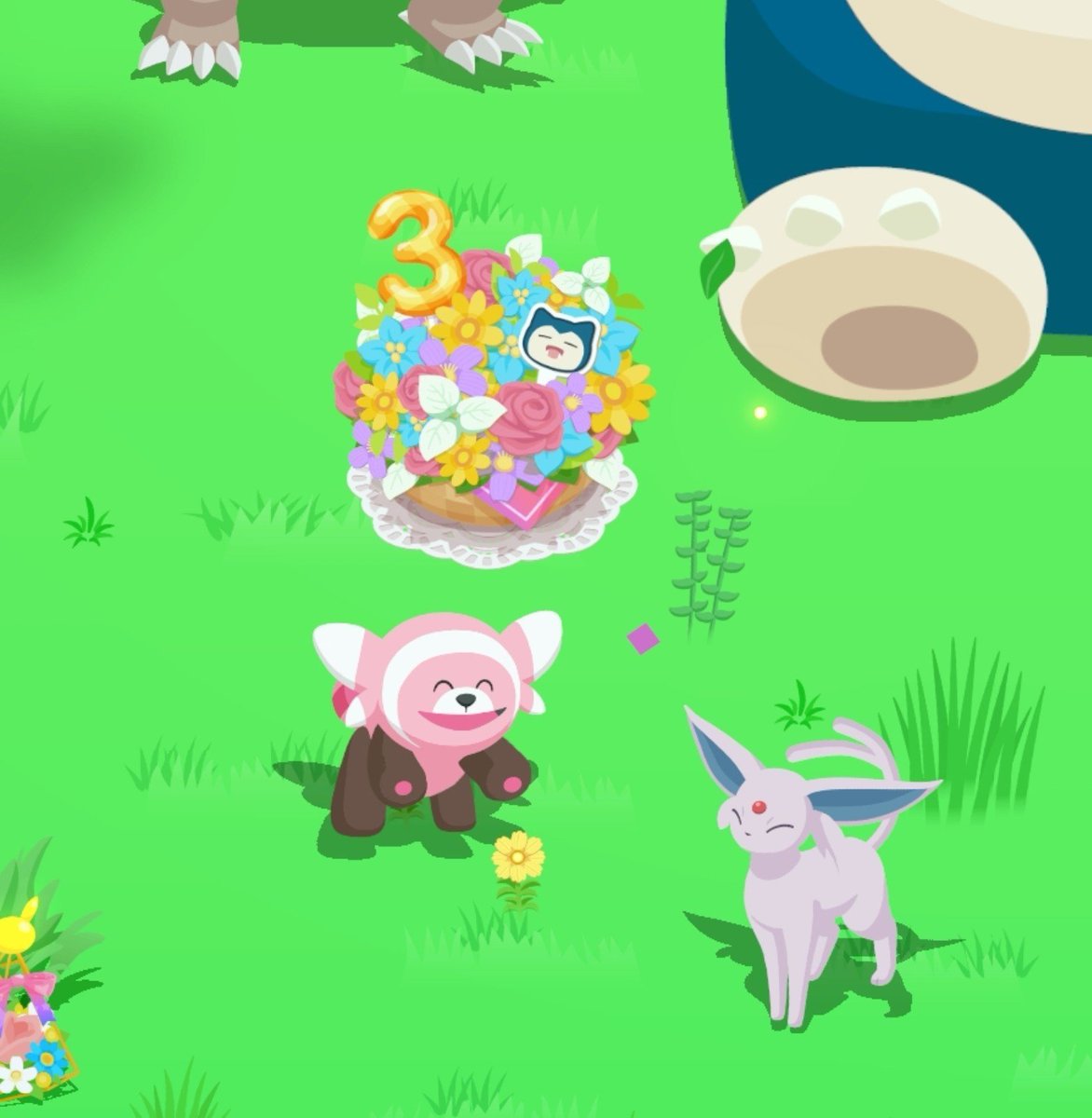 whitepoint31's tweet photo. #ポケスリ3周年をみんなで 
#ポケモンスリープ
今日はヌイコグマちゃんとエーフィたん
ゴローニャさんの美脚も見える https://t.co/JKD6YVQDEz