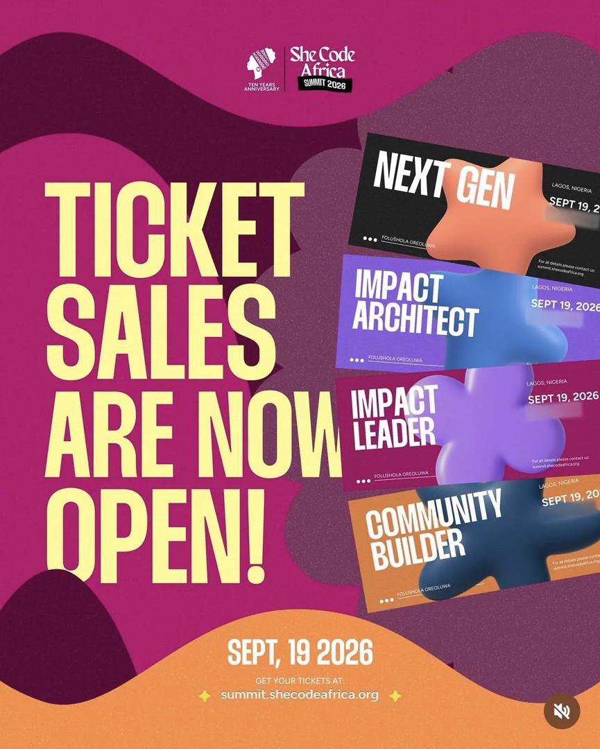 ScaAnambra's tweet photo. There are rooms where greatness is built. Lives are transformed and Women are breeded to be giants.
Get your tickets to a life transformation experience 🔥 
@SheCodeAfrica 
#shecodeafrica #SCAat10

Register here! 
https://t.co/kSwVjOX6Ji https://t.co/k1ew0WcVf0