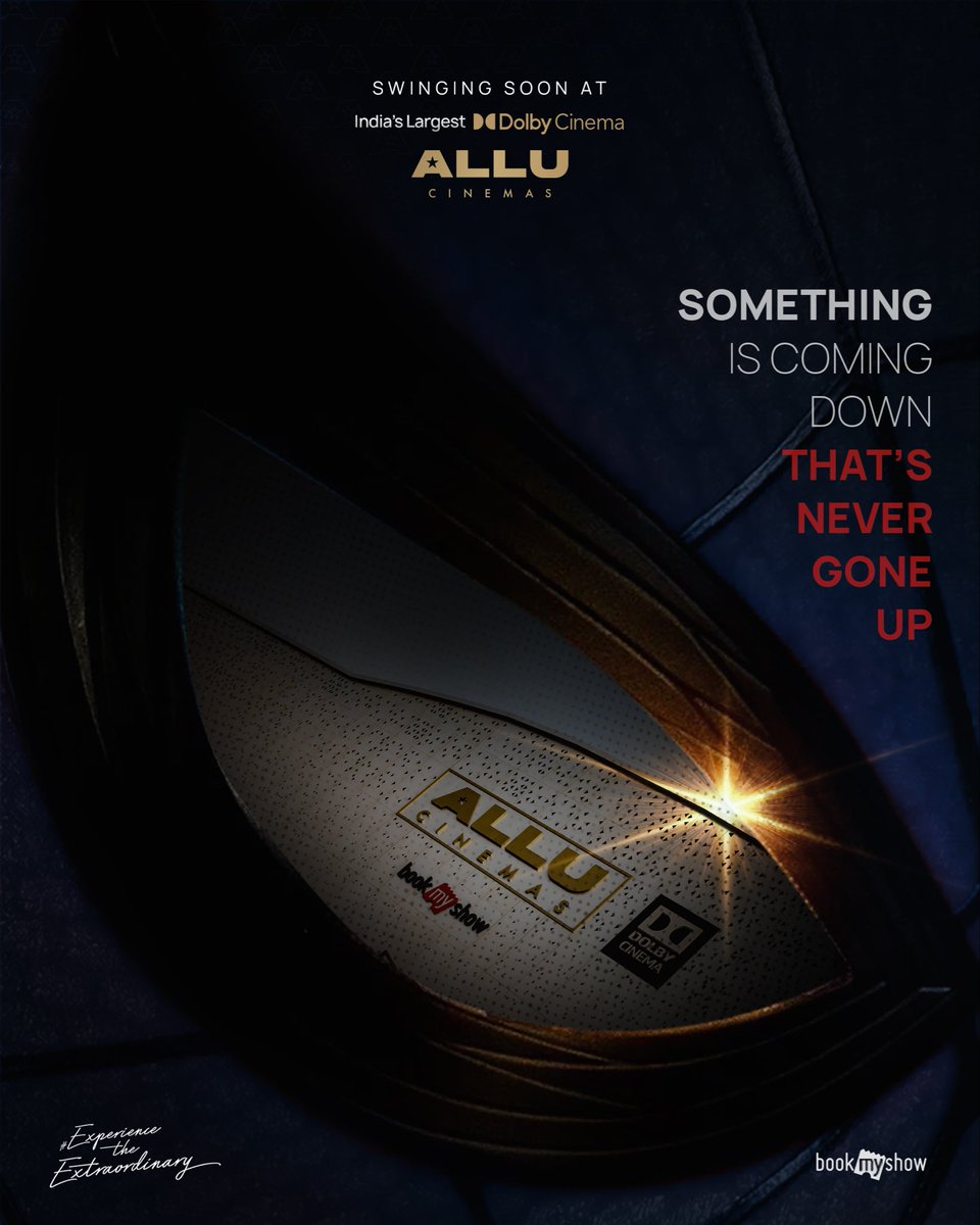 AlluCinemas's tweet photo. Some surprises deserve a grand entrance. 🕷️

Stay tuned. Something extraordinary is swinging into @AlluCinemas 

🎟️ Book your tickets now on @bookmyshow  
https://t.co/GZEiuDrrNR

✨ Experience The Extraordinary.

#AlluCinemas #SpiderMan #SwingingSoon #ExperienceTheExtraordinary #IndiasLargestDolbyCinema