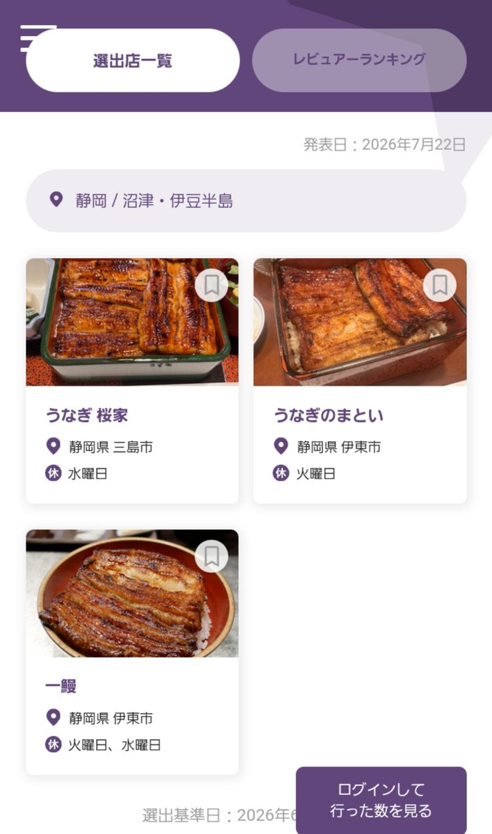 tomo_tyo's tweet photo. うなぎのまとい以外にも、伊東からは一鰻も選ばれてる https://t.co/IMzMgnomTZ