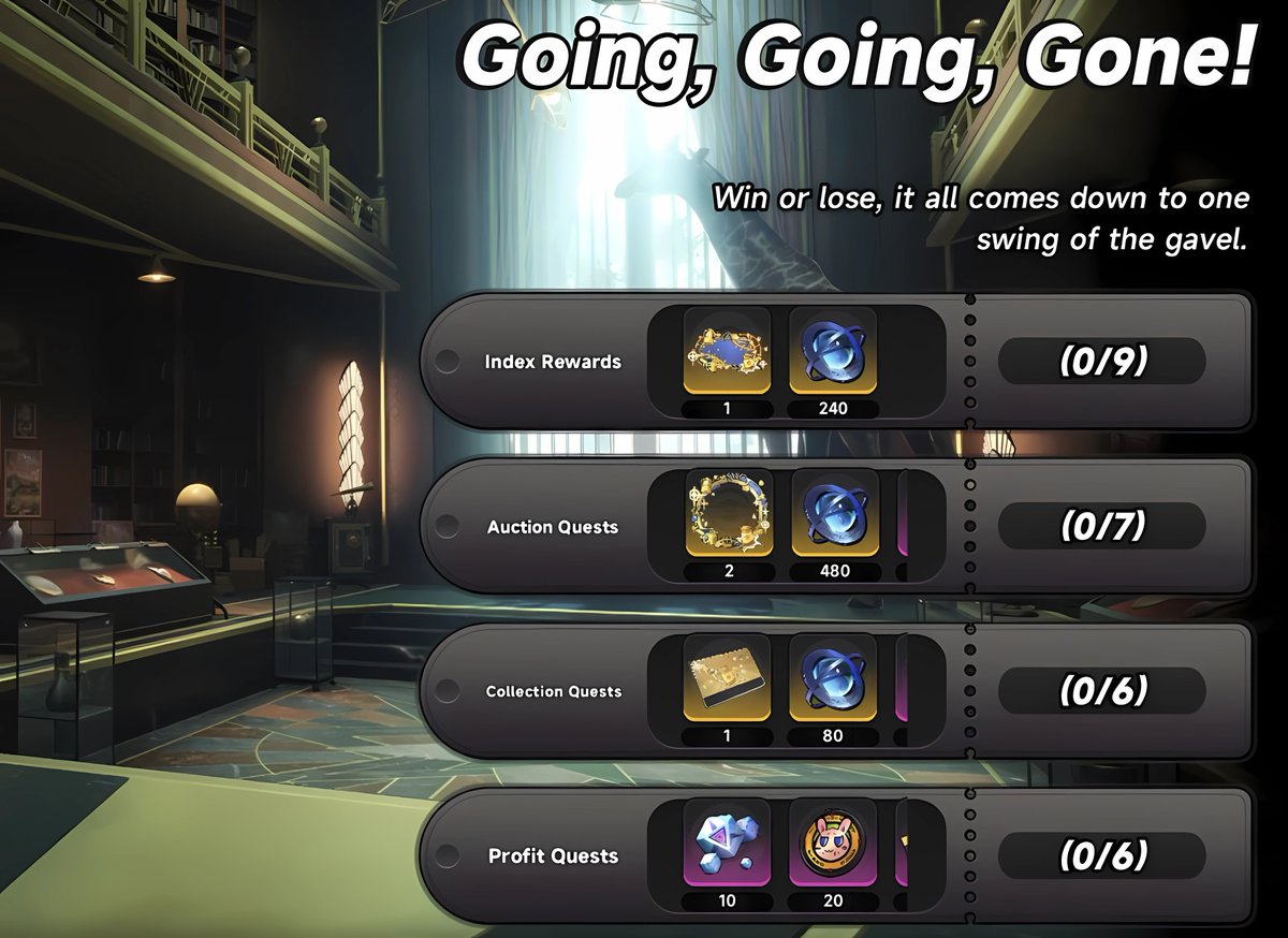 Nteupdates's tweet photo. New Auction Event: “Going, Going, Gone"

-> Event Period: 29/09/2026 – 19/08/2026

-> Event Rewards:
- 810 Annulith
- 2 Fabricated Dice
- 190k Fons
- Exclusive Namecard, Avatar Frame, Title

#Nte #nevernesstoeverness https://t.co/Htys7j2N2F