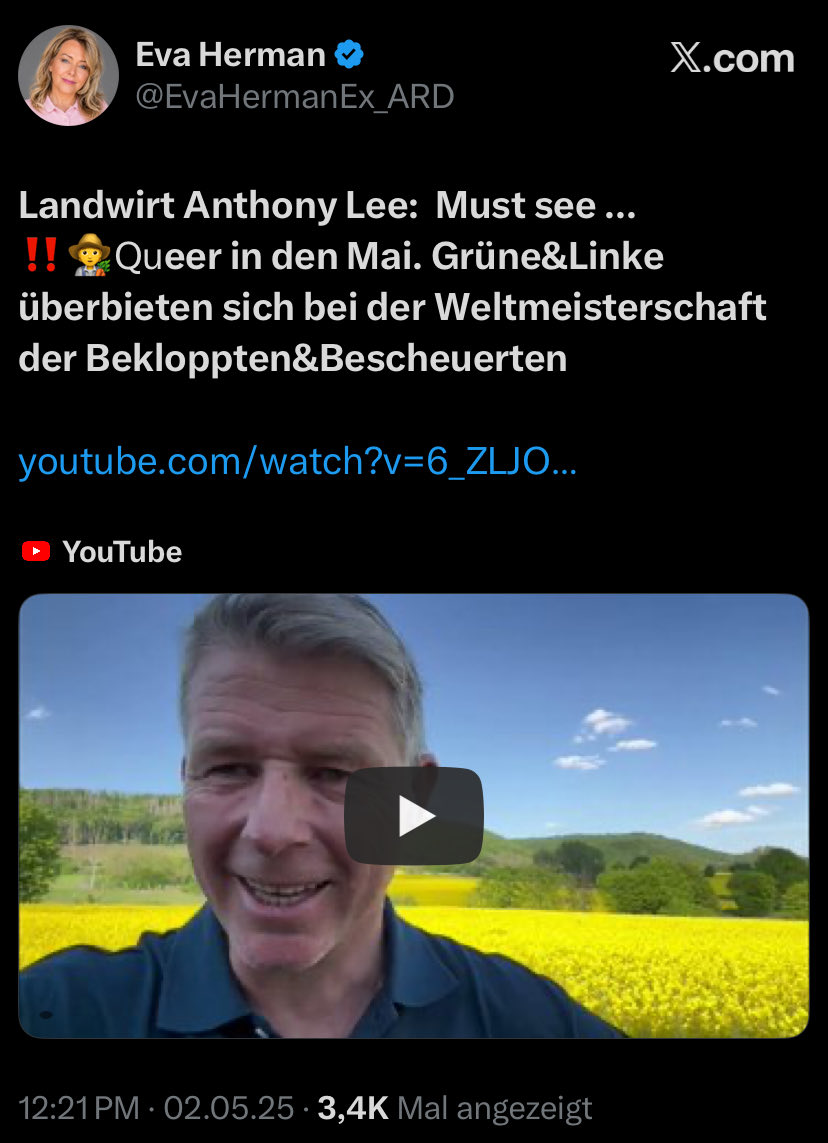 knot_dog_'s tweet photo. @EvaHermanEx_ARD Die queerfeindliche Eva Braun im Versuch, dass die Queerfeindlichkeit doch Bitteschön den Doitschen vorbehalten sein möge. #dasweisserauschen #scheissafd #noafd https://t.co/Md2kULy2rU