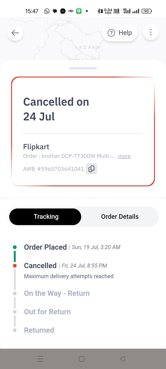 amrender_khosa's tweet photo. @help_delhivery Awb number is 5965703641041 @help_delhivery kindly ask your emp why they cancelled it while flipkart approved my return on basis of wrong product delivered. https://t.co/qF85esNpoU