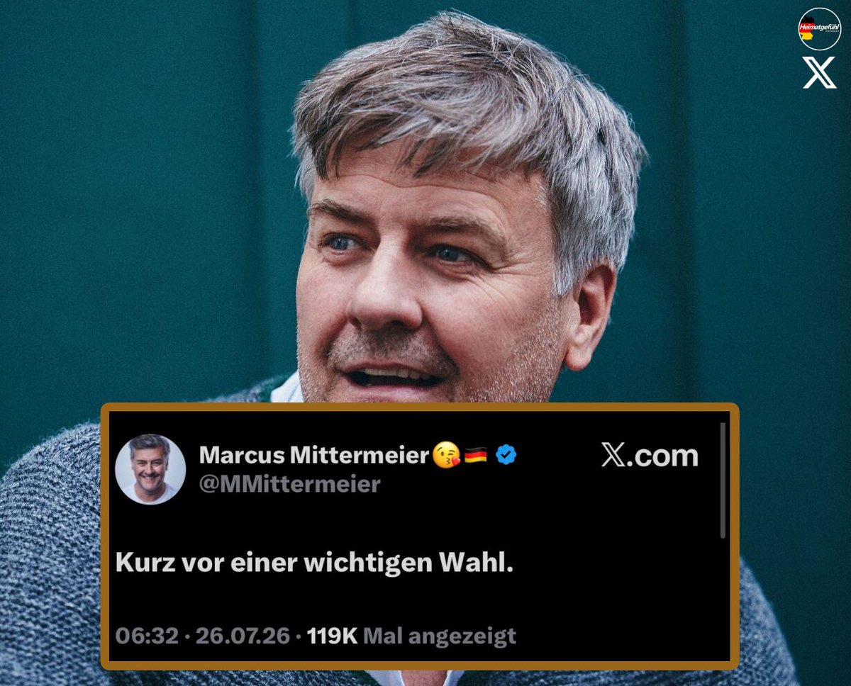 HeimatliebeDE's tweet photo. Das ist Marcus Mittermeier vom ZDF (Schauspieler).
Er hat seinen widerlichen Post inzwischen gelöscht.

Er möchte nicht, dass sein Post verbreitet wird. https://t.co/vnfHqwaasO