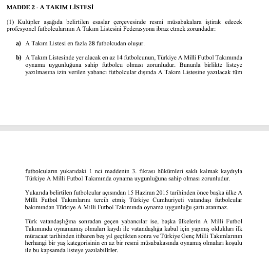huseyinozkok's tweet photo. Anlaşılan o ki, gazeteciler dahil, bilgi sahibi olmadan fikir sahibi olanlara gerçek bilgileri vermek gerekiyor. Çünkü "bu kural Mesut Özil için çıkartıldı" diyen bilgisizler dahi var. 

Kural Fatih Terim'in 

“A Milli Takım’da oynama uygunluğu olmayan oyuncu Süper Lig’de yerli statüsünde oynayamaz” kuralı 2015 yılında Fatih Terim’in yaptığı kapsamlı bir çalışma sonrası düzenlenen basın toplantısıyla kendisi tarafından duyuruldu ve "Süper Lig oyuncu uygunluğu" talimatına eklendi.

Fatih Terim'in temel düşüncesi şuydu:

Kulüpler Almanya, Hollanda veya Avusturya'da yetişen Türk kökenli oyuncuları sadece Türk pasaportları nedeniyle transfer edip yerli kontenjanını doldurmasın ve gerçek anlamda Türk Milli Takımı havuzuna katkı sağlayacak Türk oyuncular tercih edilsin.

Bu nedenle sistem vatandaşlığı değil, A Milli Takım uygunluğunu esas aldı. Fatih Terim aynı dönemde yabancı serbestisini savunurken, bu düzenlemeyi de Türk futbolcusunun gelişimini koruyacak denge unsuru olarak anlattı.

Çünkü o dönem yabancı kuralı yine tartışılıyordu ve bunun yanında Türk vatandaşı olan her oyuncu yabancı milli takımlarda oynasa bile Süper Lig’de yerli statüsünde forma giyiyordu. Bu durum “başka milli takımı tercih eden neden yerli statüsünde oynuyor, A Milli Takım’a ne faydası var” eleştirilerini de beraberinde getiriyordu.

İşte bütün bunların ardından Fatih Terim’in yaptığı çalışmaya göre 15 Haziran 2015 tarihinden itibaren başka milli takımları tercih eden Türk futbolcular Süper Lig’de yabancı statüsüyle oynayacaktı. Bununla birlikte her kulüp kadrosunda A Milli Takım’da oynama uygunluğu bulunan EN AZ 14 oyuncuyu bulundurmak zorundaydı. Fatih Terim açıklamasında özellikle altını çizerek “bu kural yabancı kuralı değil, yerli kuralı” demişti.

Yeni getirilen kural geriye doğru işletilemeyeceği ve verilen hak geri alınamayacağı için, 15 Haziran 2015 tarihi öncesinde milli takım tercihlerini başka milli takımlardan yana kullanan Mesut Özil, İlkay Gündoğan, Eren Derdiyok, Gökhan İnler, Veli Kavlak gibi oyuncular yerli statüsünde oynayabileceklerdi. Ancak, Yusuf Demir, Emre Can, Kerem Demirbay gibi oyuncular ise tercihlerini 15 Haziran 2015’ten sonra başka milli takımlar için kullandıklarından Süper Lig’de yerli statüsünde oynama şansları yoktu. 

Sadece Kerem Demirbay bir ara mavi kart kontenjanından yabancı statüsünden çıktı ama geçen sezon itibarıyla yine yabancı statüsünde oynamaya başladı.

Fenerbahçe’nin yeni transferi Vedat Muriç “yerli statüsünde oynayabilir” iddialarına gelince. Kosova Milli Takımı’nda oynayan Vedat Muriç, Arnavutluk U21 takımı oyuncusuyken milli takım tercihini 2016’da UEFA ve FIFA’ya kabul edilen Kosova’dan yana kullandı ve Türkiye A Milli Takımı’nda oynama uygunluğunu kaybederek zaten daha önce de Süper Lig’de yabancı statüsünde oynadı. Yani Türk vatandaşı olması bu hakkı kendisine vermiyor.