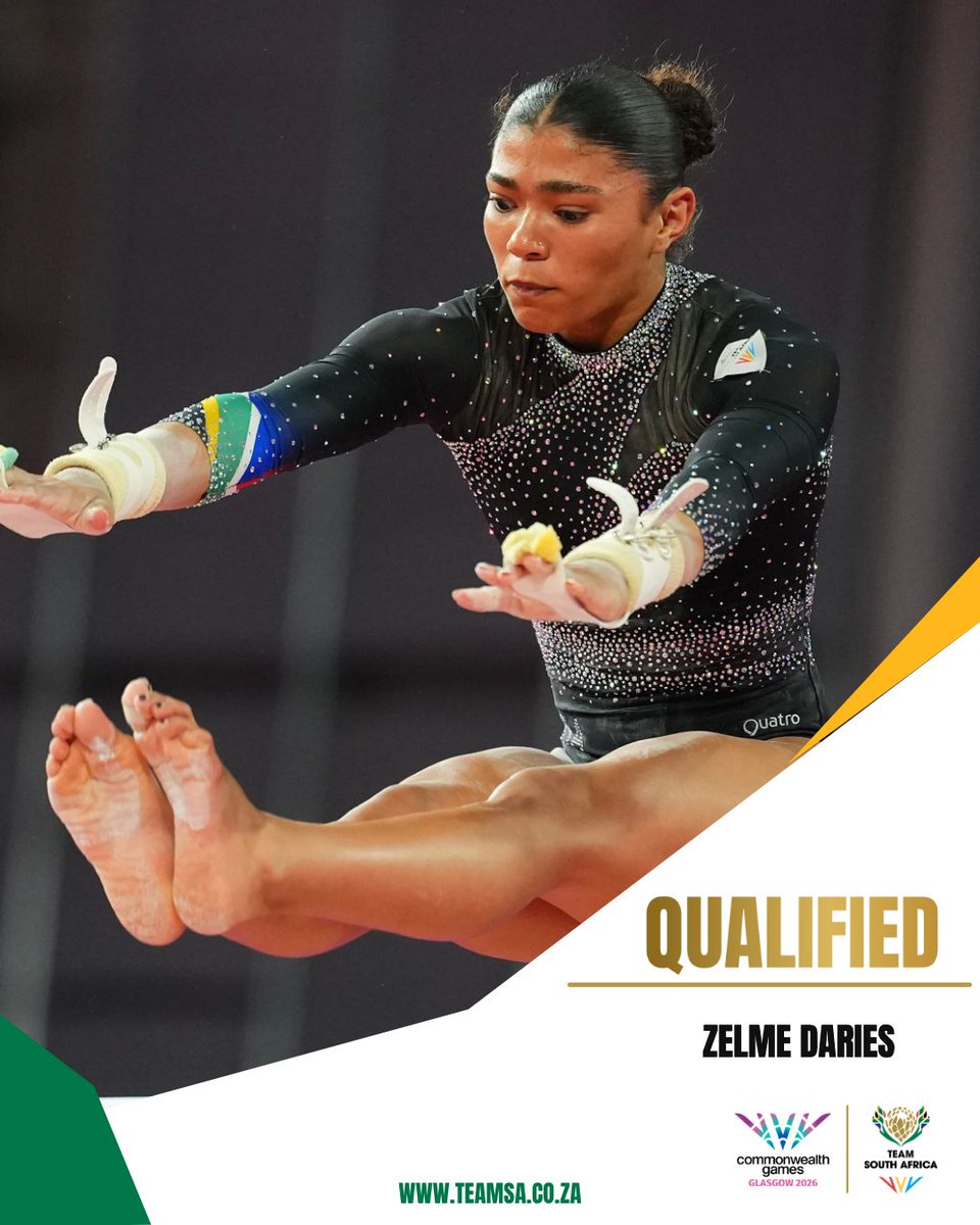 OfficialTeamRSA's tweet photo. FINALS BOUND! 🤸‍♀️

Congratulations to Naveen Daries and Zelme Daries on advancing to the All-Around Final at the 2026 Commonwealth Games!

#TeamSA #ForMyCountry https://t.co/mbAGswzXfJ