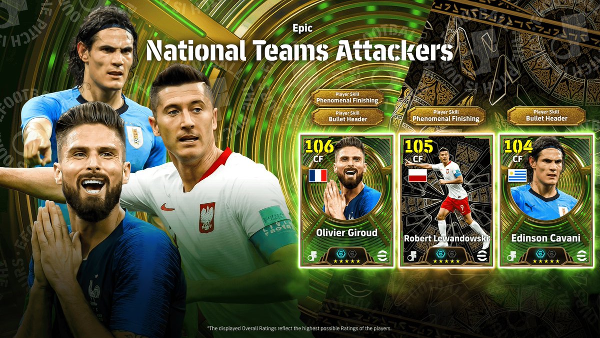 daffakbsun's tweet photo. Epic:National Teams Attackers
-Olivier Giroud
-Robert Lewandowski
-Edinson Cavani
[Concept Art]
#eFootball #イーフト #Concept #ConceptArt https://t.co/r0ih1yGckM