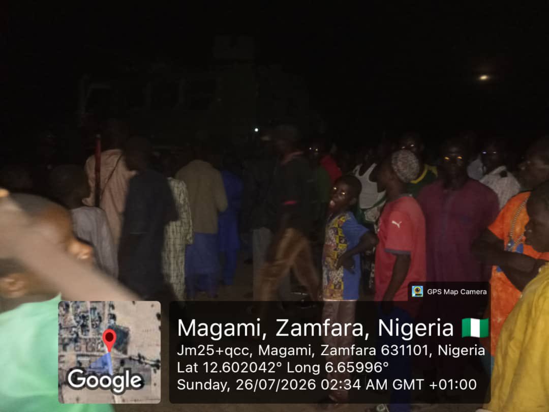 ZagazOlaMakama's tweet photo. Troops rescue 48 kidnap victims as terrorists flee after gun battle in Zamfara

By Zagazola Makama

Troops of Joint Task Force North-West, Operation FANSAN YAMMA, have rescued 48 kidnapped victims following a swift response to a terrorist attack on Magami village in Kaura Namoda Local Government Area of Zamfara State.

Sources told Zagazola Makama that the operation was launched in the early hours of July 26 after troops of Sector 2 received a distress call reporting that a large group of terrorists riding on about 40 motorcycles had invaded the community.

The terrorists were said to have rounded up dozens of residents with the intention of taking them into the forest, while another group remained on the outskirts of the village guarding the motorcycles.

Acting promptly on the intelligence, troops mobilised to the scene and engaged the terrorists in a fierce gun battle.

The superior firepower of the troops forced the attackers to abandon the abducted victims and flee into the surrounding bush, leading to the successful rescue of all 48 kidnapped civilians.

Sources said one civilian was killed during the attack, while two others sustained gunshot injuries. The injured victims were evacuated to the General Hospital, Kaura Namoda, where they are currently receiving treatment.

Following the rescue, troops carried out aggressive patrols to dominate the area and prevent any further attacks by the fleeing terrorists.

Military authorities commended the gallantry and professionalism displayed by the troops during the operation, describing the rescue as another demonstration of Operation FANSAN YAMMA’s commitment to protecting communities across the North-West.

The Theatre Command also urged residents to continue providing timely and credible intelligence to security agencies to sustain ongoing operations against terrorist groups in the region.