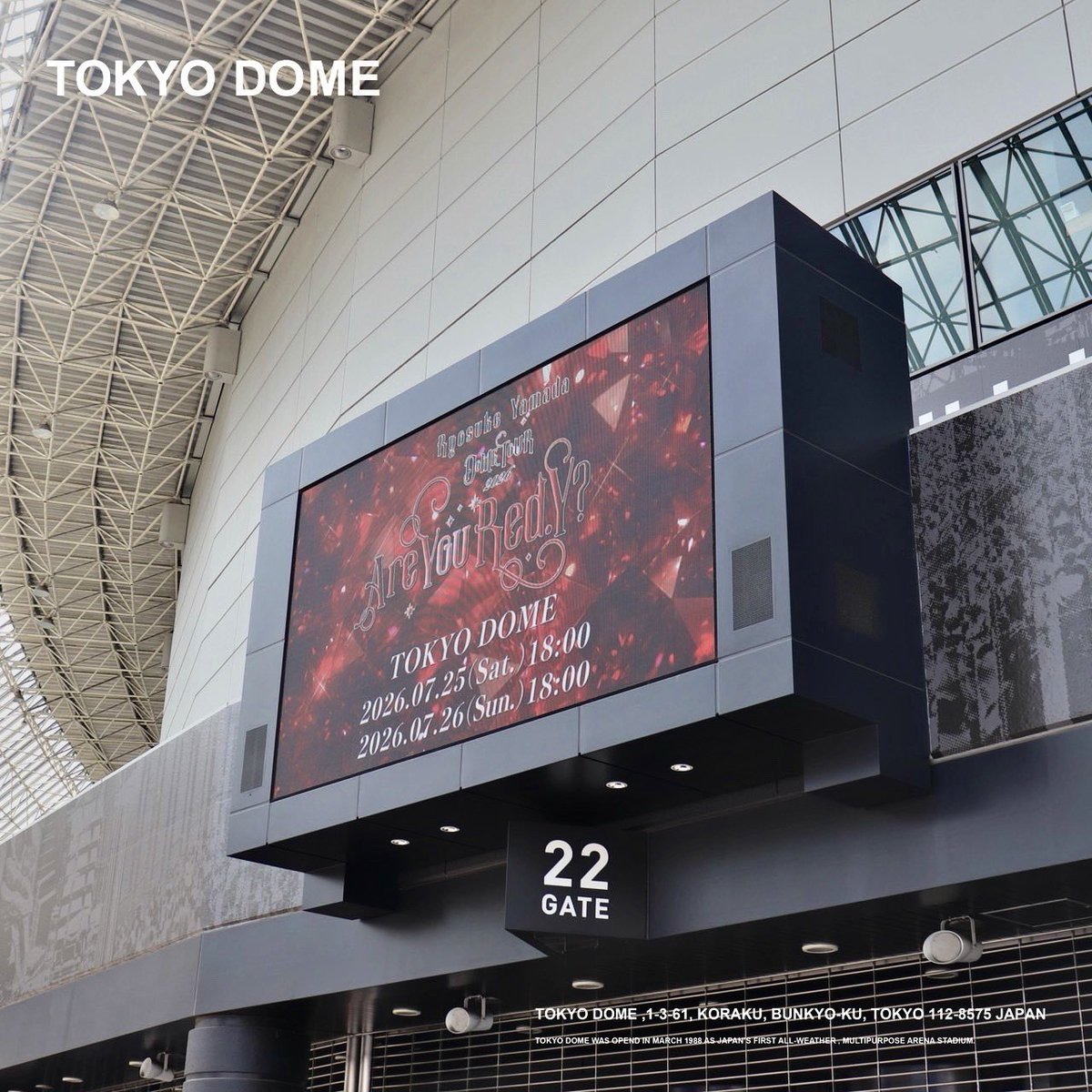 tokyodome1988_'s tweet photo. 2026.07.25(Sat)-26(Sun)
Ryosuke Yamada DOME TOUR 2026
Are You Red.Y?

#山田涼介 がソロとして自身初めての
#東京ドーム 公演を開催！

溢れるカリスマ性を遺憾なく発揮した、
ドームツアーファイナル2DAYS👑

集った多くのファンに、
甘美な時間を届けました💖

#AreYouRedY
#RyosukeYamada
#tokyodome