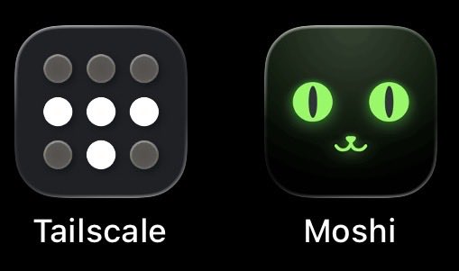 notaps_app's tweet photo. @protoduct_ai Macすら開いてないですね。TailscaleとMoshiにしてからは。スマホでMoshiで修正依頼して、テストフライトが上がってきて、そのまま本番アップデートしてます。メタデータもアイコンも同じく。 https://t.co/4zKlcFhKKJ
